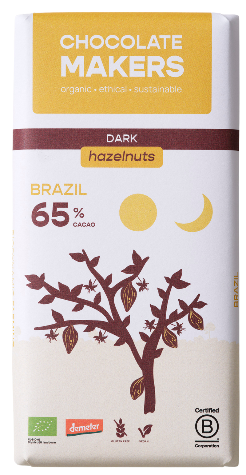 Brazilië 65% cacao | Pure chocolade met hazelnoten