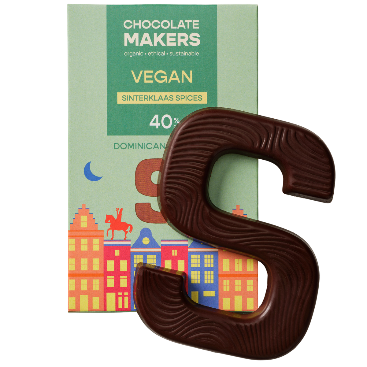 Sintletter 40% Kakao | Vegane Schokolade mit Sinterklaas-Gewürzen