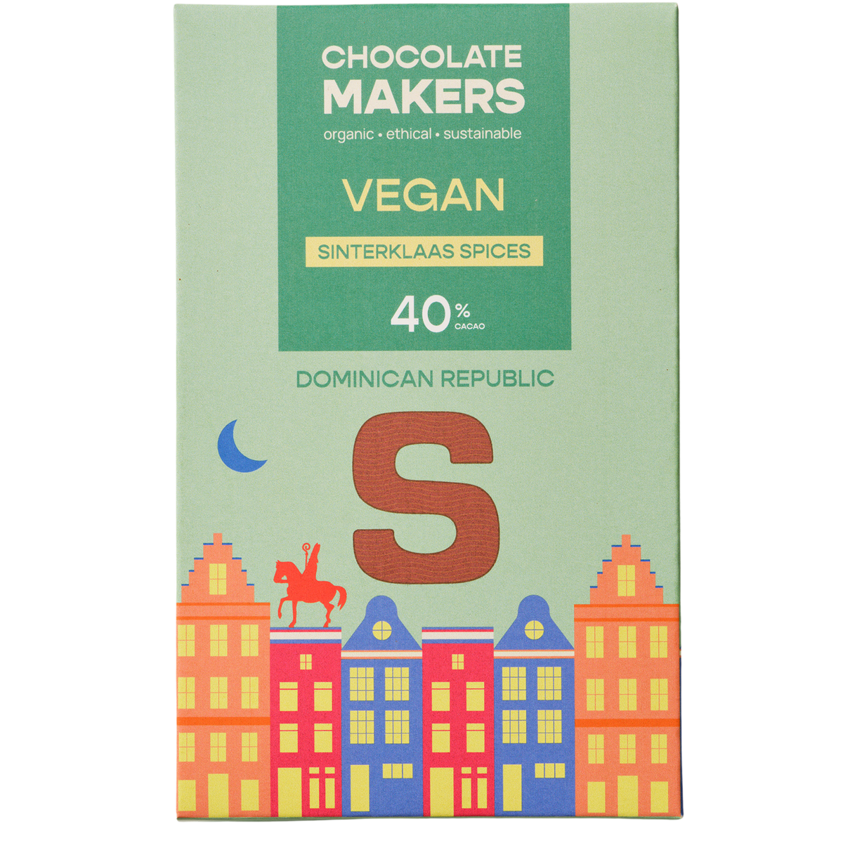 Sintletter 40% Kakao | Vegane Schokolade mit Sinterklaas-Gewürzen