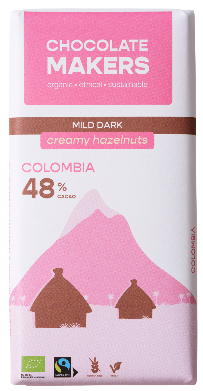 Colombia 48% cacao | Pure chocolade met romige hazelnoot