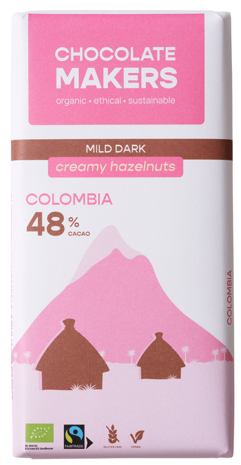 Colombia 48% cacao | Pure chocolade met romige hazelnoot