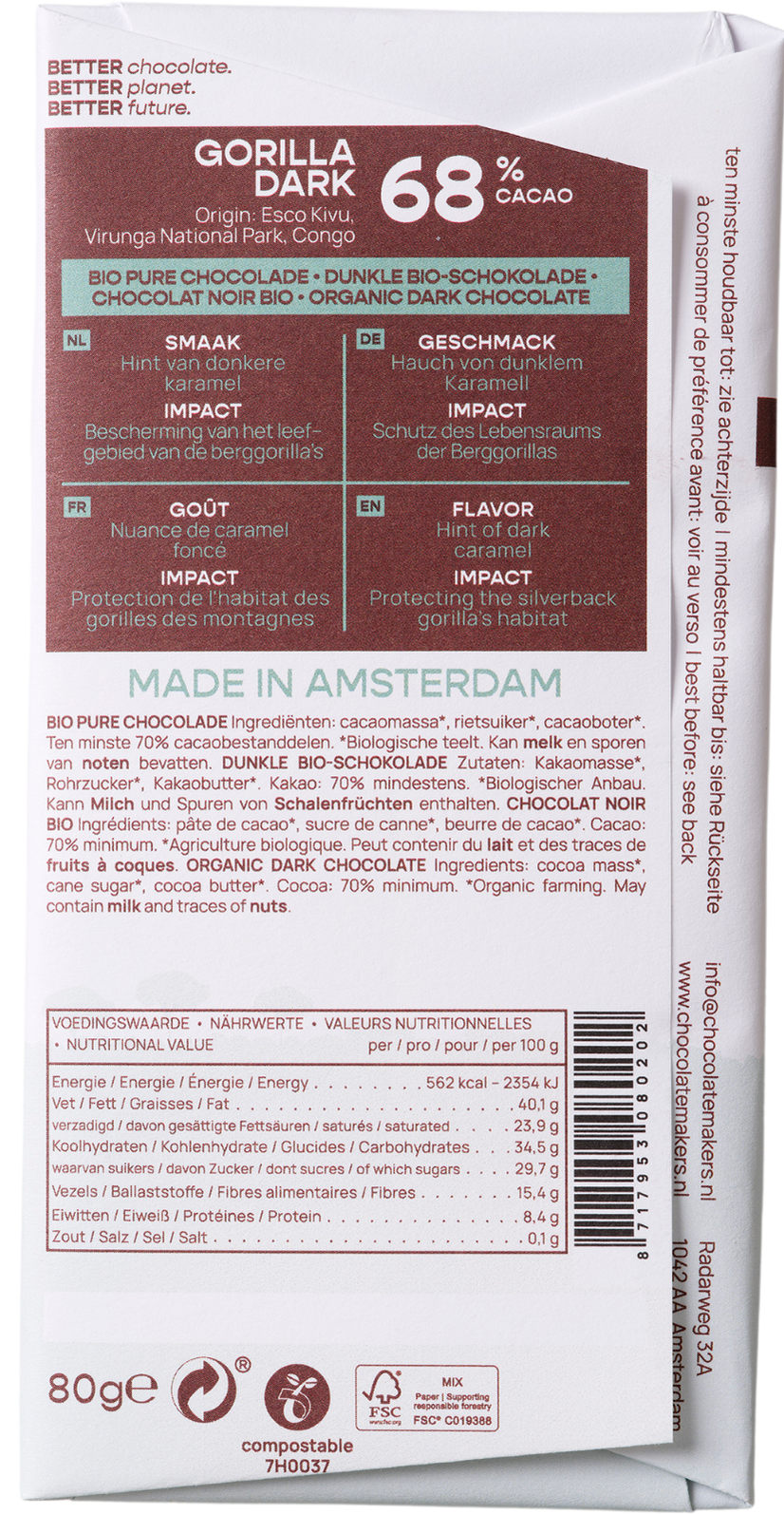 Congo 68% cacao | Pure chocolade
