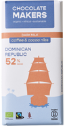 Dominican Republic 52% cacao | Milk Chocolate with Coffee & Cacao Nibs