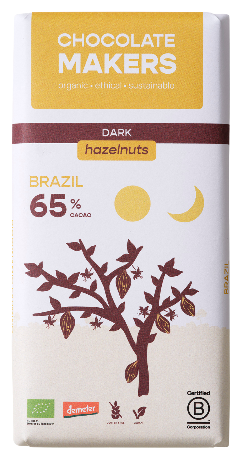 Brazilië 65% cacao | Pure chocolade met hazelnoten